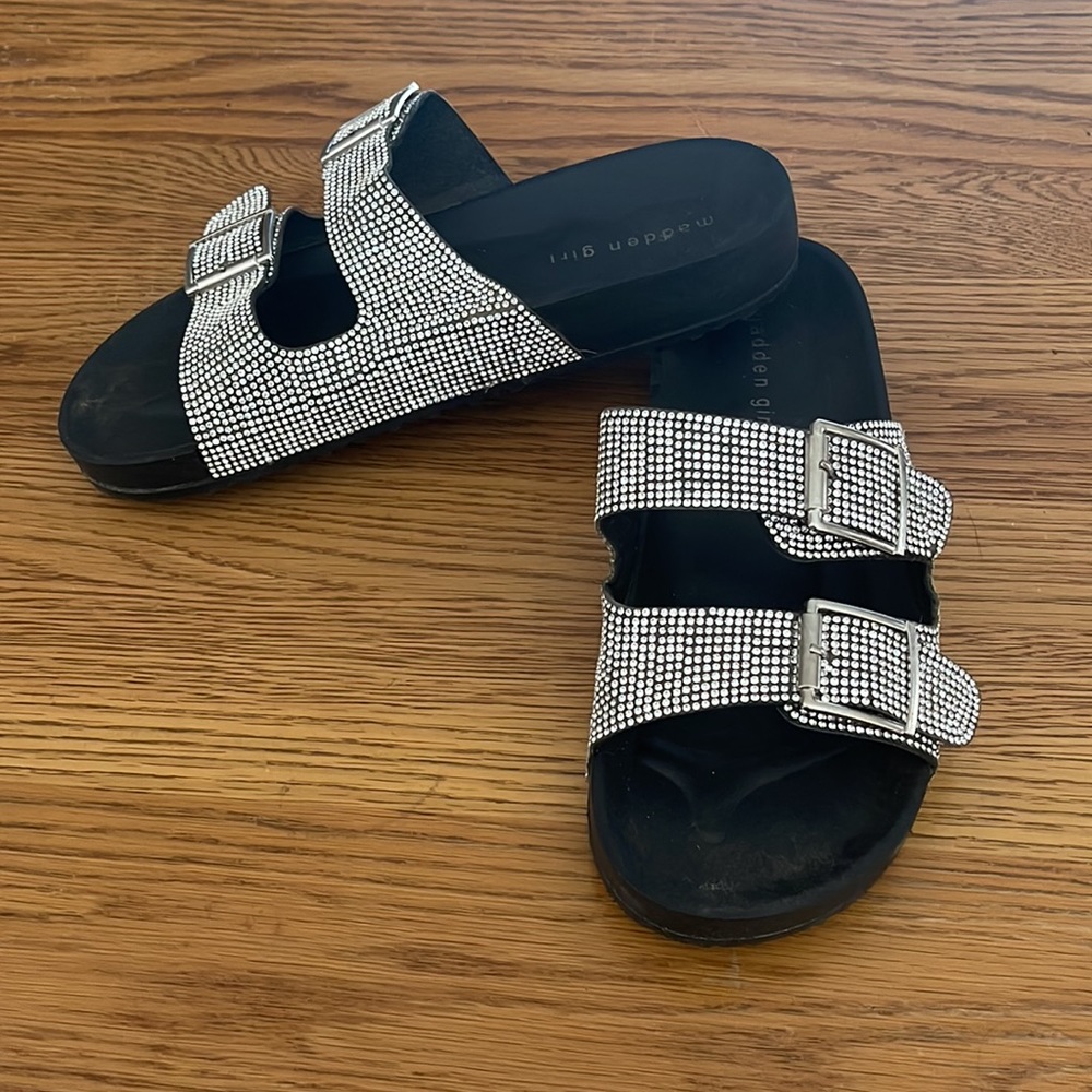 Madden Girl Sparkly Rhinestone Buckled Sandals
